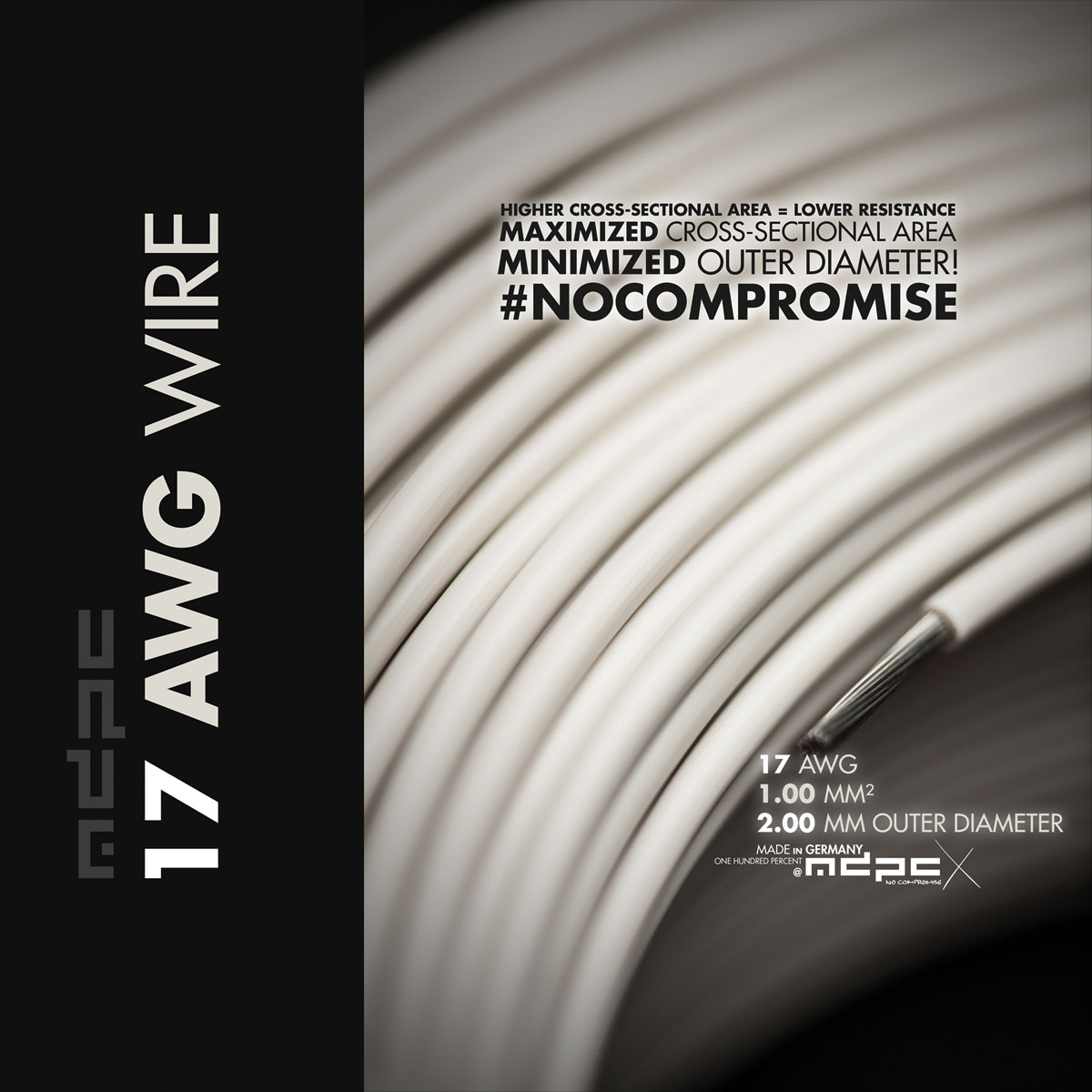 17-AWG hook-up wire C-WHITE
