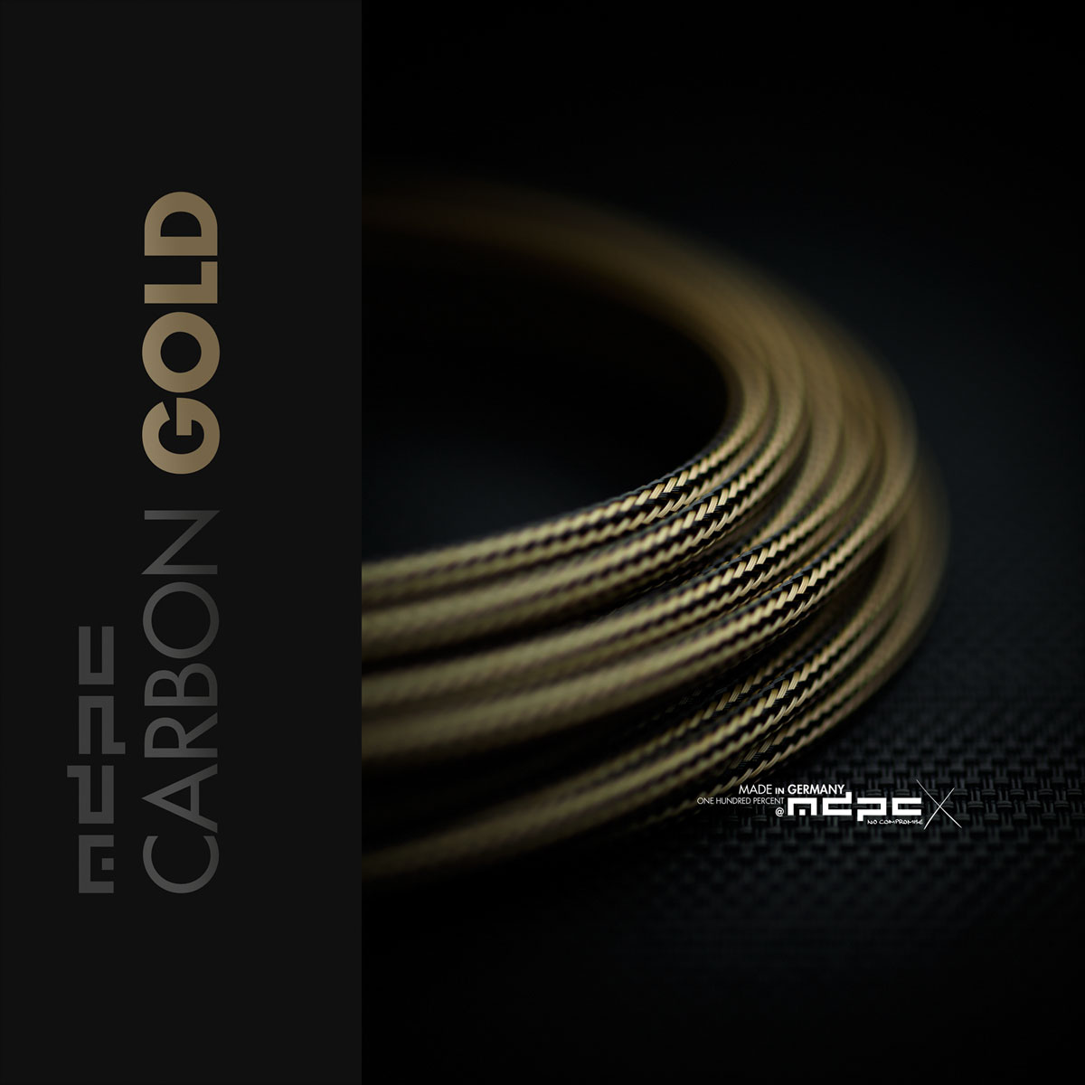 Carbon-Gold Cable Sleeving SMALL