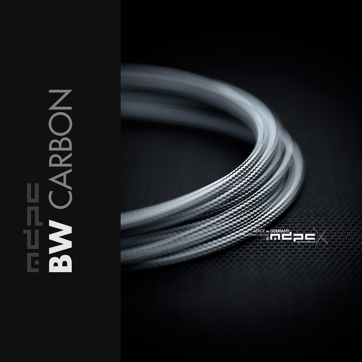 B&W-Carbon Cable Sleeving SMALL 100m