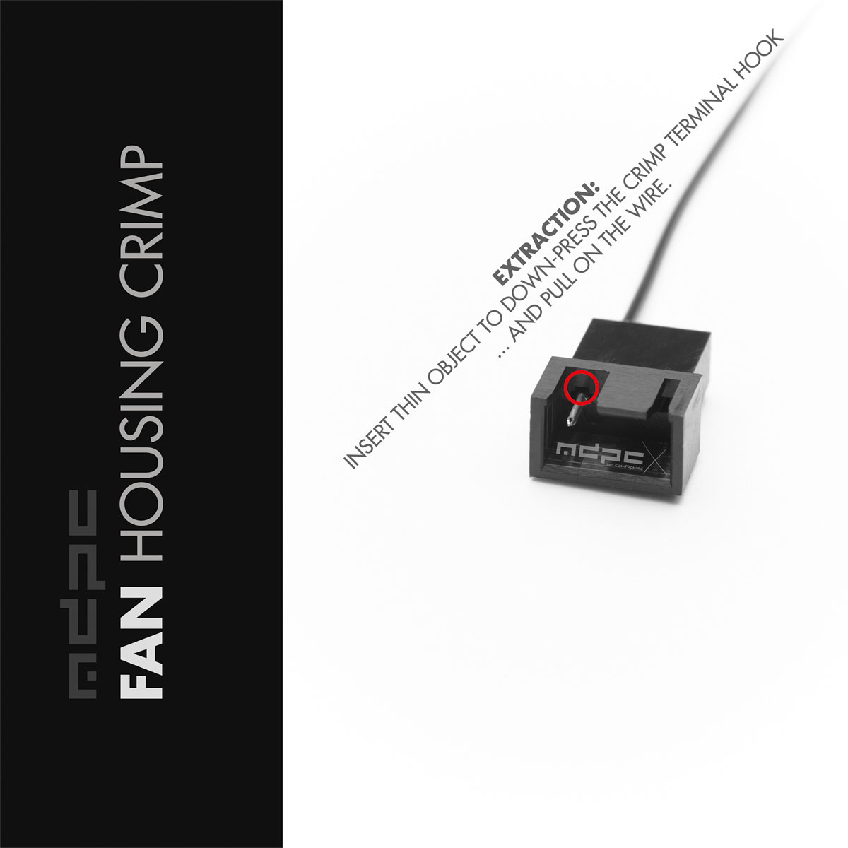 3-pin FAN HOUSING - 6 crimps