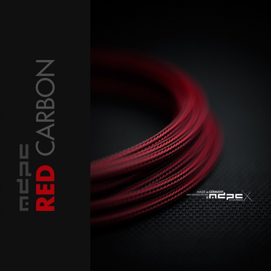 Red-Carbon Cable Sleeving SMALL 100m
