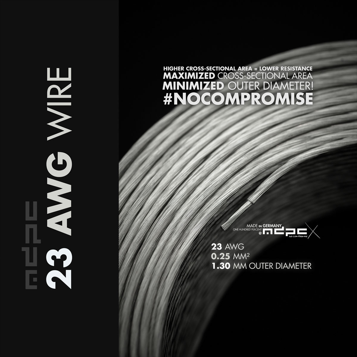 100m 23-AWG hook-up wire SILVER | MDPC-X