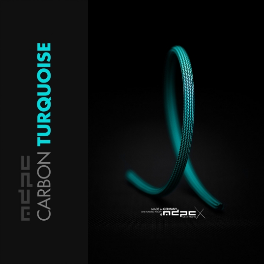 Carbon-Turquoise Cable Sleeves MEDIUM 100m