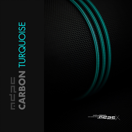 Carbon-Turquoise Cable Sleeve XTC 100m
