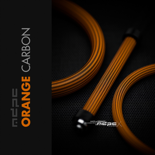 Orange-Carbon Cable Sleeve BIG 100m